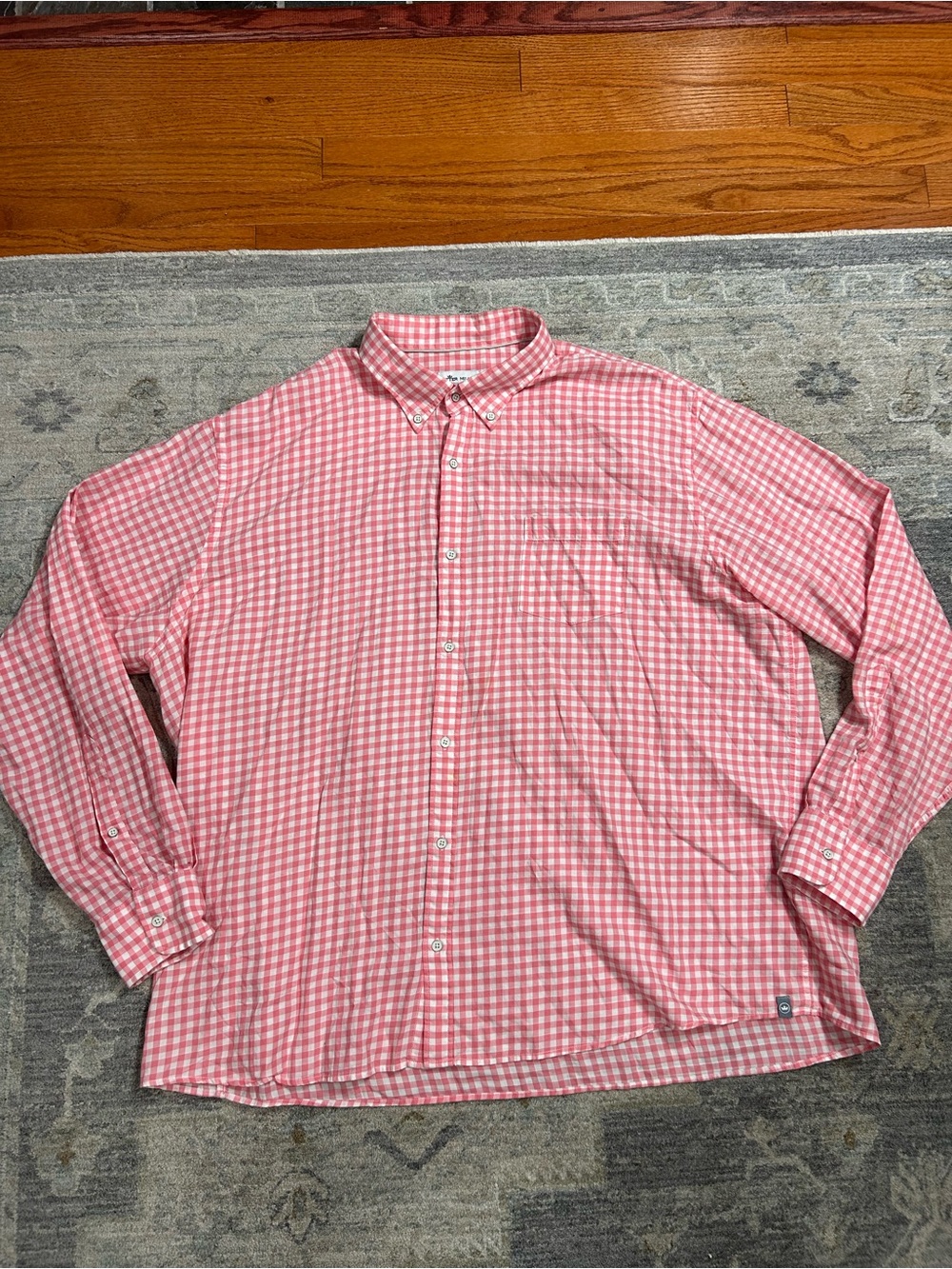 Peter Millar Men’s XXL Pink White Gingham Button Down Shirt